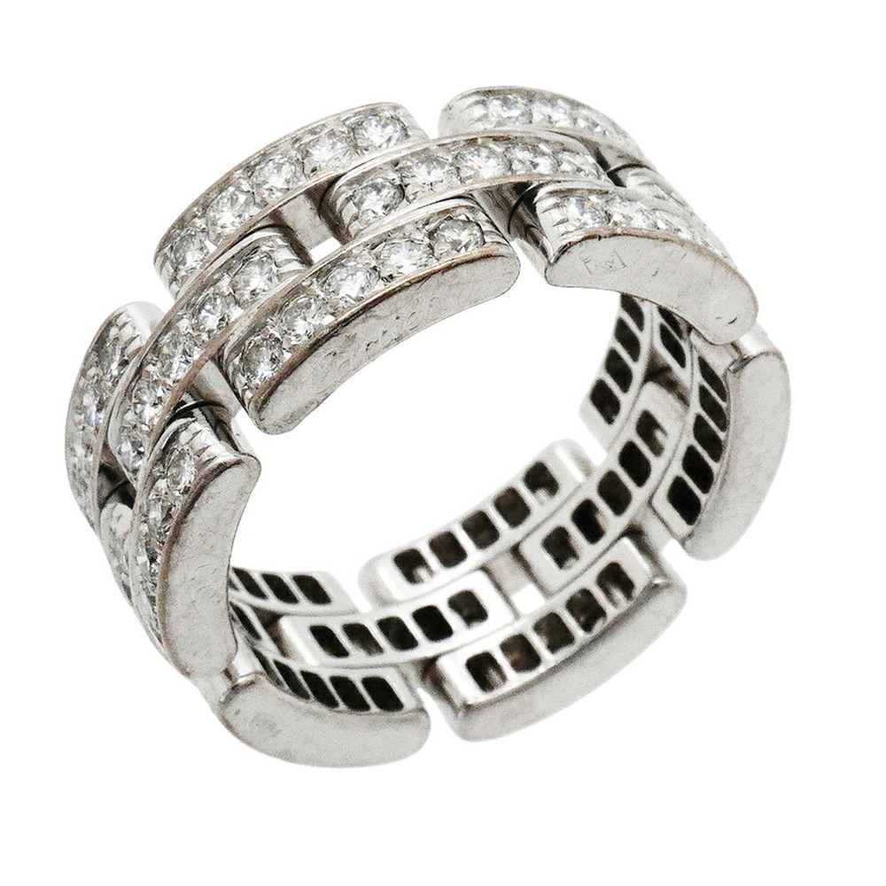 Cartier Maillon Panthère Ring, Full Diamond, 18K White Gold, Size #55, Men's/...